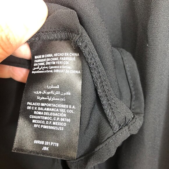 Bebe Tunic Top Split Sides Open Back Sheer Lined Romantic Whimsigoth Black Sexy - Picture 8 of 12